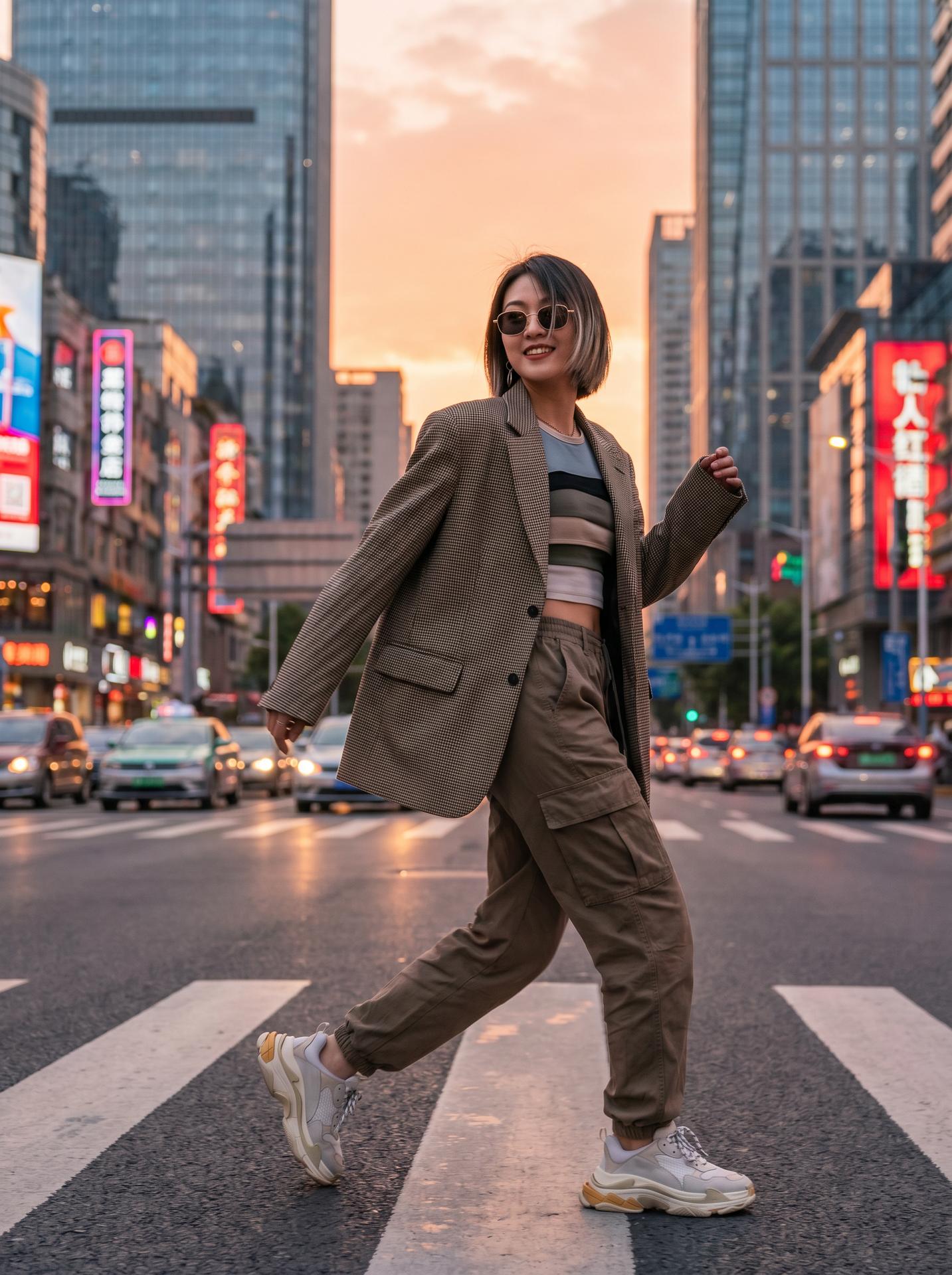 酒店摄像头美图：都市时尚街拍